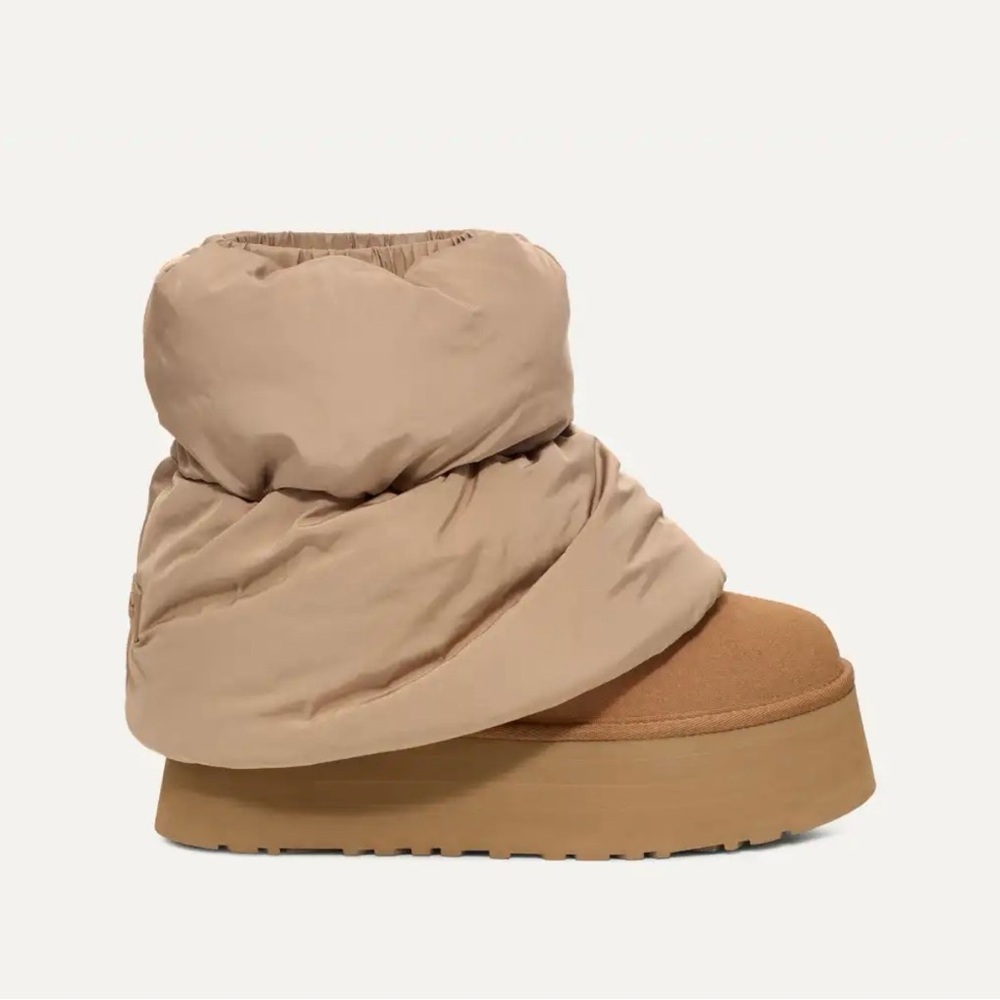 UGG Women's Beige Platform Winter Boots
